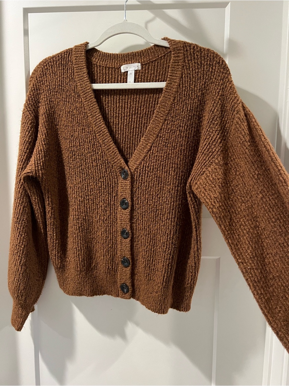 Leith Cozy Ribbed Button-Front Cardigan Sweater - Picture 2 of 5